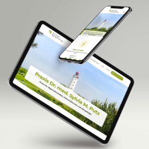 Website Praxis Dr. med. Sylvia M. Putz auf Tablet und Smartphone