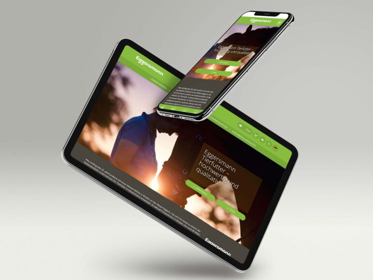 Website Eggersmann Tierfutter auf Tablet und Smartphone