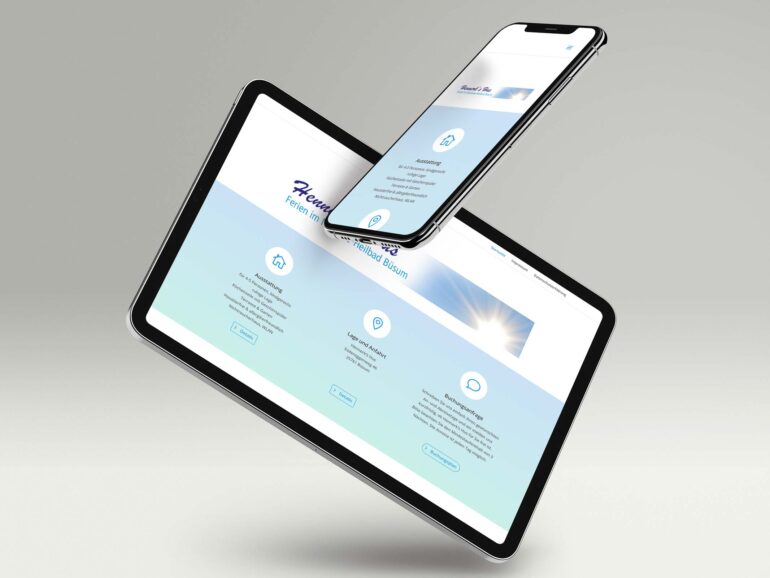 Website Hennerk’s Hus auf Tablet und Smartphone