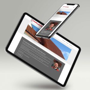 Website Dachdeckermeister Frank Hiltmann auf Tablet und Smartphone