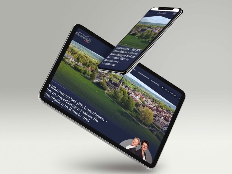 Website JPK Immobilien auf Tablet und Smartphone