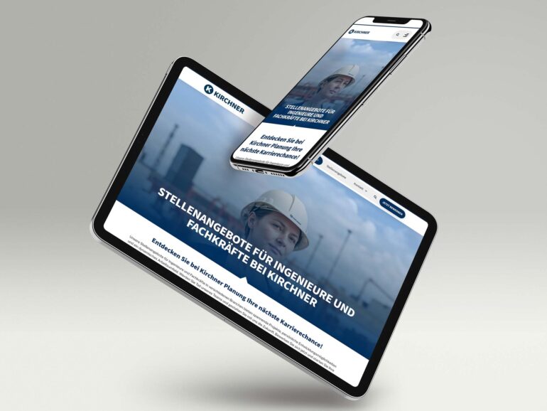 Website Karriere bei Kirchner auf Tablet und Smartphone