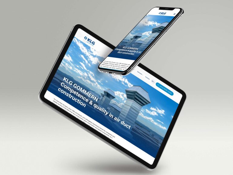 Website KLG Air Solutions auf Tablet und Smartphone