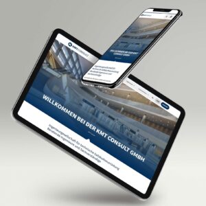 Website KMT Consult auf Tablet und Smartphone