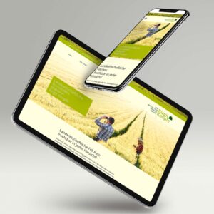 Website Landwirtschaftliche Immobilienmaklerin Birgit Knopfe auf Tablet und Smartphone