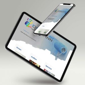 Website Malermeister Florian Bormann auf Tablet und Smartphone