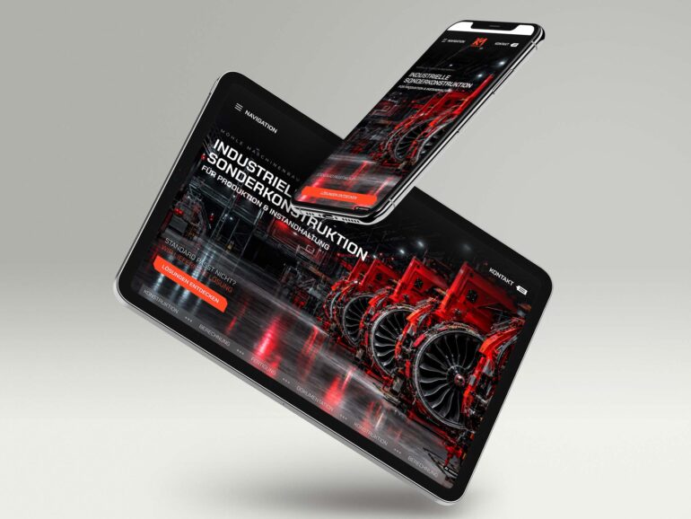 Website Möhle Maschinenbau auf Tablet und Smartphone