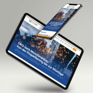 Website OKO-tech Maschinenbau auf Tablet und Smartphone