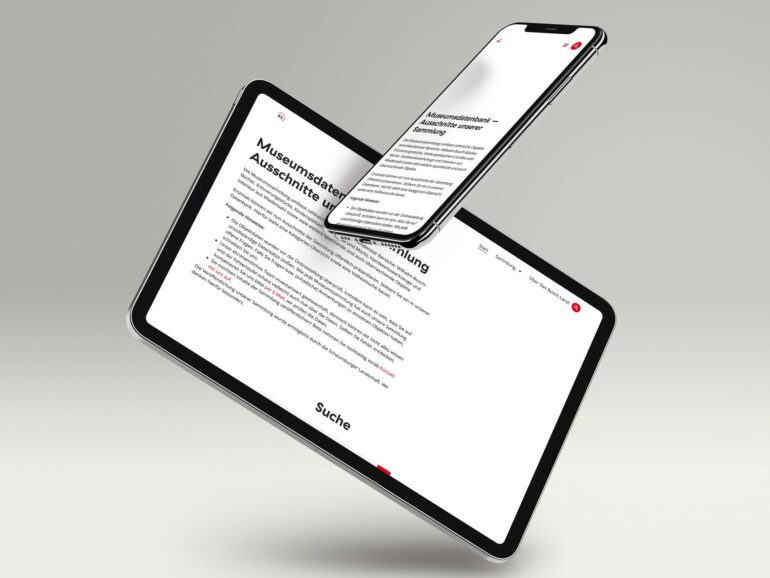 Website Museumsdatenbank Wilhelm Busch auf Tablet und Smartphone