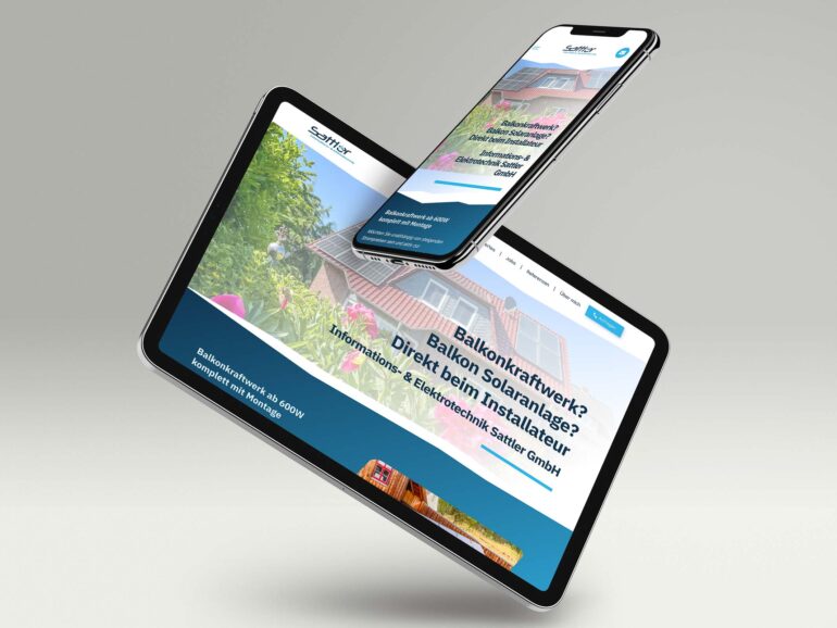 Website Informations- & Elektrotechnik Sattler auf Tablet und Smartphone