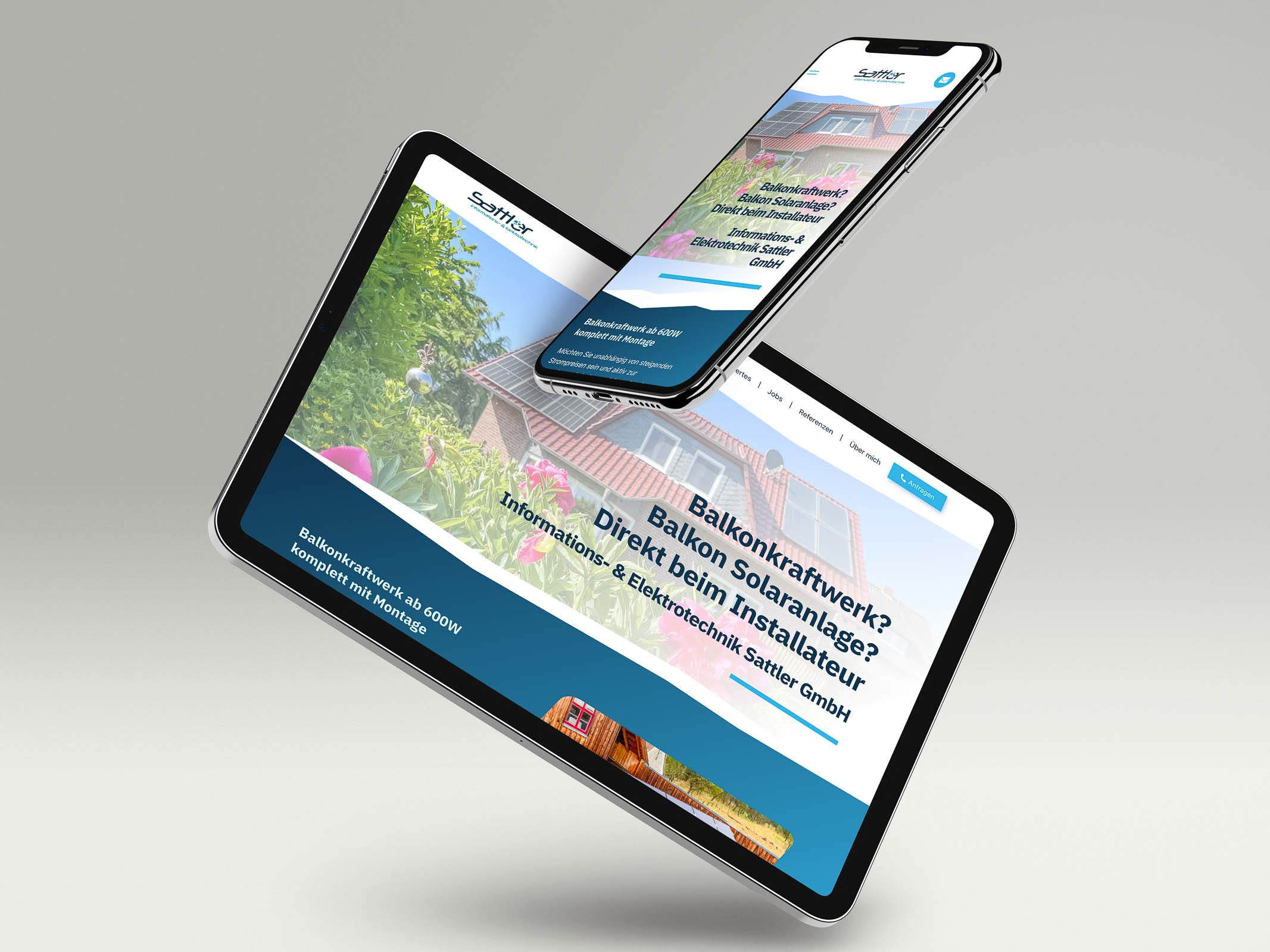 Website Informations- & Elektrotechnik Sattler auf Tablet und Smartphone