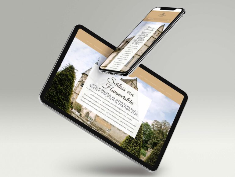 Website Schloss von Hammerstein auf Tablet und Smartphone