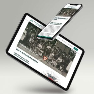 Website Schützengilde Exten auf Tablet und Smartphone