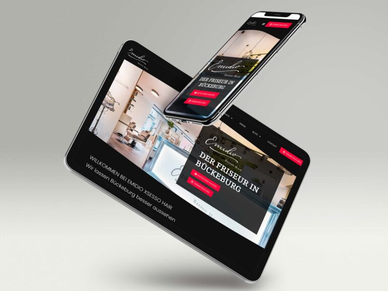 Website Emidio Xsesso Hair auf Tablet und Smartphone
