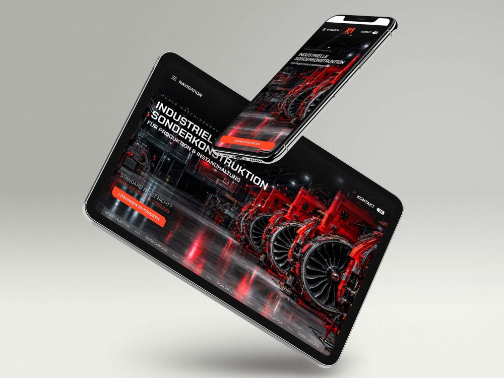 Website Möhle Maschinenbau auf Tablet und Smartphone